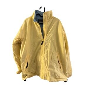 Above Sea Level Jacket Mens Medium Yellow Fair Full Zip Fleece Lined Nylon Shell